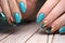 stylish design of manicure on beautiful nails