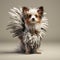 Stylish Dog Fashion: 3d Animated Illustration With Feathers