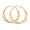 Stylish double hoop or rings yellow gold earrings or earclips. Elegant accessories.