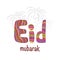 Stylish Eid Mubarak Font And Fireworks On White