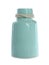 Stylish empty turquoise ceramic vase isolated