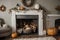 Stylish fall home decor in gray and gold