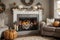 Stylish fall home decor in gray and gold