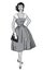 Stylish fashion dressed girl (1950s 1960s style