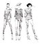 Stylish fashion models. Young girls. Fashion womans Sketch