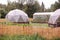 Stylish fashionable cozy greenhouse for growing vegetables