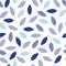 Stylish fashionable seamless vector floral ditsy pattern design of vibrant decorated leaves. Trendy foliage repeating background