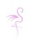 Stylish flat design flamingo Icon. Vector silhouette of flamingo. Name design for the company. isolated