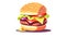 Stylish flat logo for a burger, generative AI.
