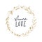 Stylish frame and Choose love text, single image on white background