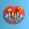 Stylish Friendship Celebration 3D Paper Cut Craft Illustration Ideal for Posters, Banners