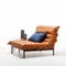 Stylish Futon With Bouroullec Lounge Chair In Tan Leather