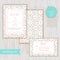 Stylish geometric save the date or wedding invitation card wirh RSVP. Vector geometric save the date romantic card