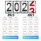 Stylish German calendar for 2023. In German and English