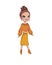 Stylish girl character for any purpose like prints,posters and etc.Girl in a orange sweater and skirt