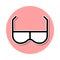 stylish glasses sticker icon. Simple thin line, outline vector of web icons for ui and ux, website or mobile application