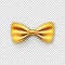 Stylish gold bow tie from satin