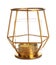 Stylish gold candle holder isolated