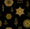 Stylish gold Merry Christmas seamless pattern with