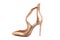 Stylish golden color stiletto in white background