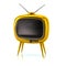 Stylish golden retro TV 3d illustration