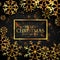 stylish golden snowflakes on black background for christmas fest