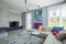 Stylish gray spacious living room