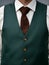 Stylish green groom jacket close-up