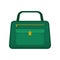 Stylish green women handbag. Fashion female accessory. Small bag for carry personal items. Flat vector design