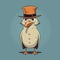 The Stylish Gull A Humorous Duckcore Character Design In Elegant Clothing