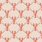Stylish hand drawn lobster with nautical summer rope seamless pattern vector,Design feor fashion,fabric,web,wallpaper,wrapping,