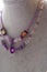 stylish handmade author chokers with natural gemstones. hobby and fashion concept