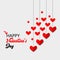 Stylish Hanging Hearts Background Valentines Day