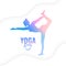 stylish happy yoga day background with women doing exercise