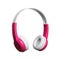 Stylish headphones with pads on white
