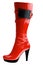 Stylish high heel fashion red boot on white