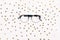 Stylish hipster glasses on glamorous white background