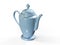 Stylish insulated plastic electric white kettle. 3d illustration, 3d rendering