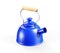 Stylish insulated plastic electric white kettle. 3d illustration, 3d rendering