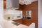 Stylish kitchen with ceramic tiles