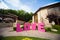 Stylish large pink Love sign, with big romantic letters, creative wedding decoration