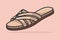 Stylish Leather Women Slipper, Trendy Casual Style Slipper Shoe vector illustration. Beauty fashion objects icon concept.