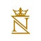 Stylish letter N crown logo icon