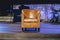 Stylish light brown leather armchair on the stage.