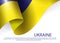 Stylish light composition with a wavy flag of Ukraine with a bright gradient