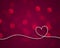 Stylish line valentines heart on bokeh background