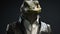 Stylish Lizard Head Portrait In The Style Of Raphael Lacoste