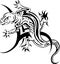 Stylish lizard tattoo, vector illustration
