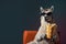 stylish llama hipster with popcorn in cinema, Generative AI