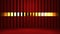 Stylish luxurious red abstract background with interior architectural elemenami, floor, wall and metal, gold